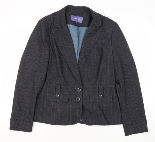 Autonomy Women's Grey Blazer Size 16 Pinstripe