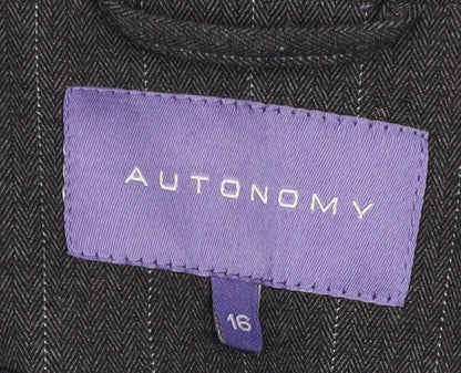 Autonomy Women's Grey Blazer Size 16 Pinstripe