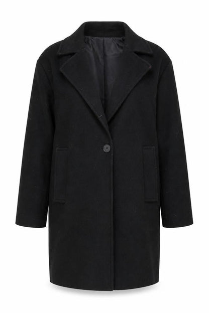 Marks & Spencer Women's Black Overcoat Size 8 - Classic Style