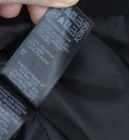 Womens UK Size 8 Marks and Spencer Black Overcoat