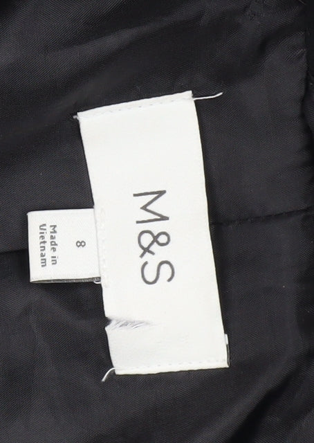 Womens UK Size 8 Marks and Spencer Black Overcoat