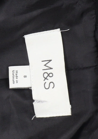 Womens UK Size 8 Marks and Spencer Black Overcoat