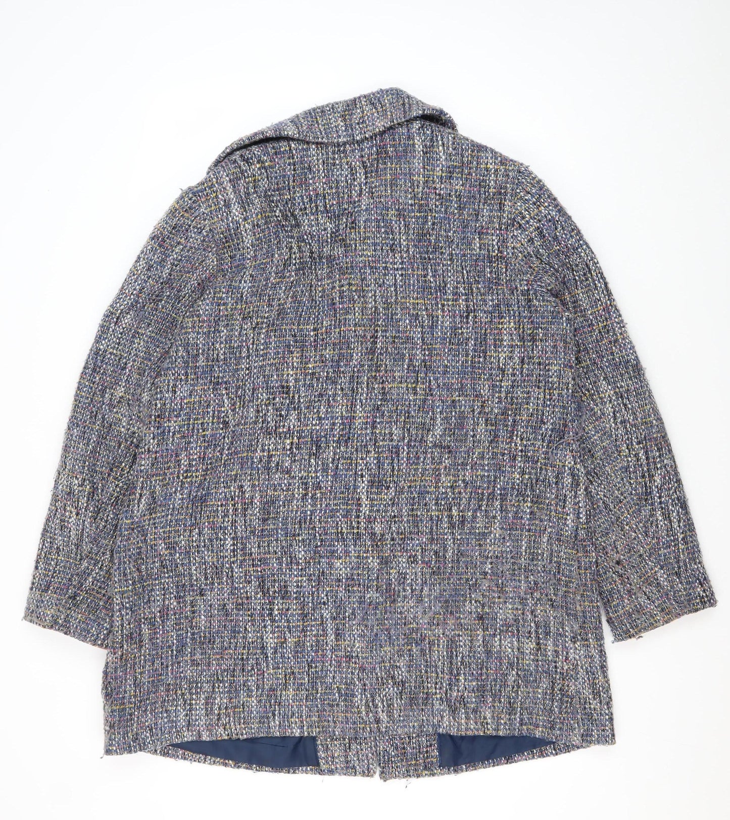 Women's Blue Classic Tweed Mid-Length Coat Size 18