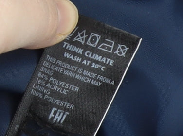 Women's Blue Classic Tweed Mid-Length Coat Size 18