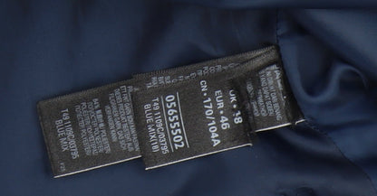 Women's Blue Classic Tweed Mid-Length Coat Size 18