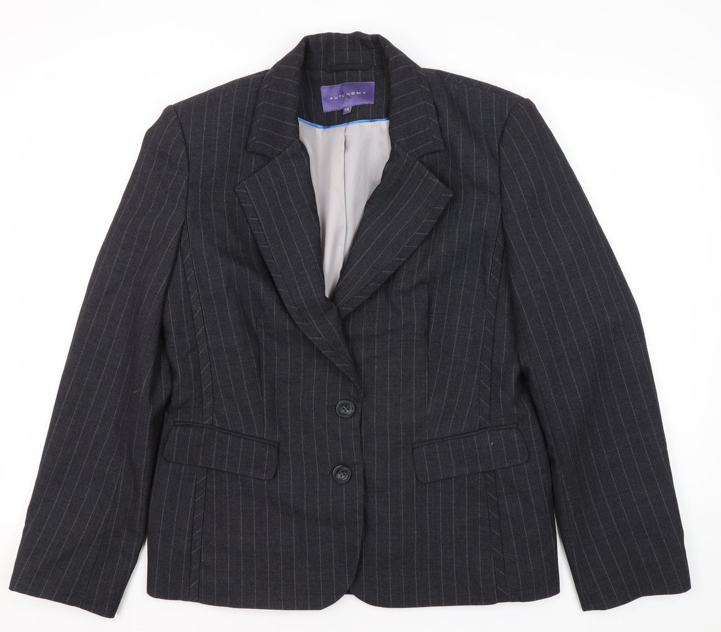 Autonomy Women's Black Pinstripe Blazer Size 14