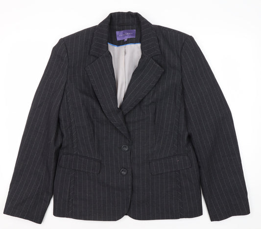 Autonomy Women's Black Pinstripe Blazer Size 14