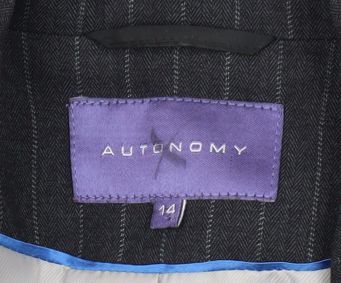Autonomy Women's Black Pinstripe Blazer Size 14