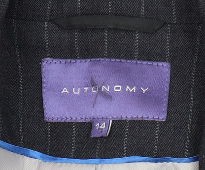 Autonomy Women's Black Pinstripe Blazer Size 14