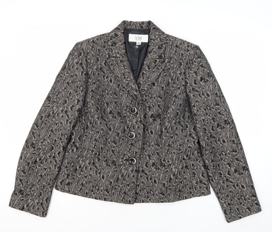 Womens UK Size 8 Le Suit Petites Grey Suit Jacket
