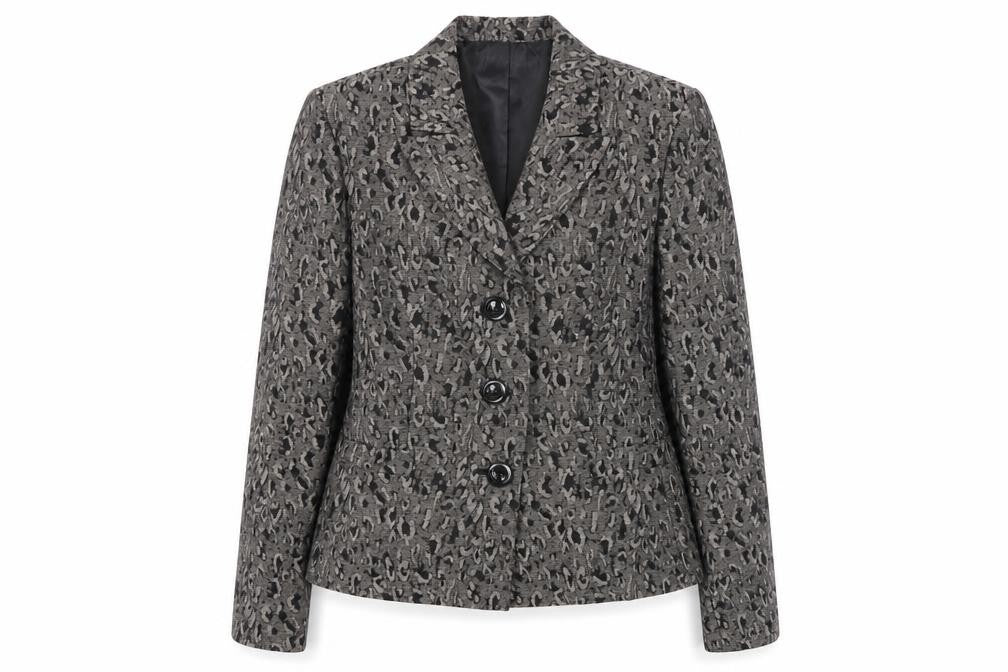 Womens UK Size 8 Le Suit Petites Grey Suit Jacket
