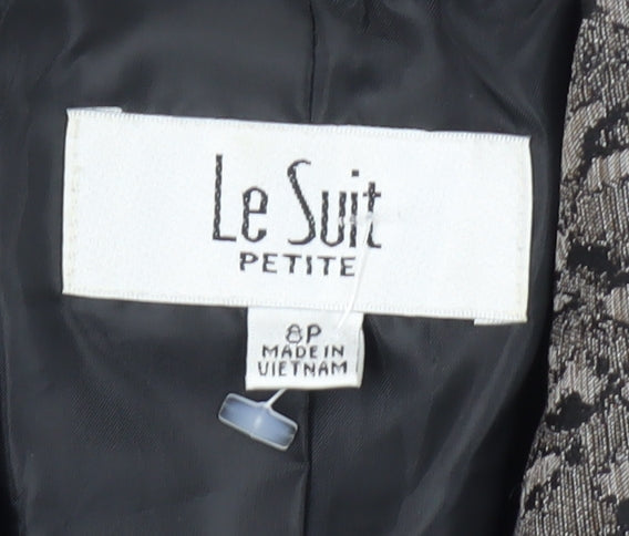 Womens UK Size 8 Le Suit Petites Grey Suit Jacket
