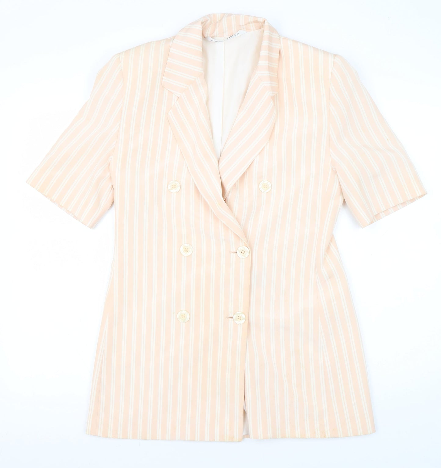 Marks and Spencer Women's Beige Striped Blazer UK 10