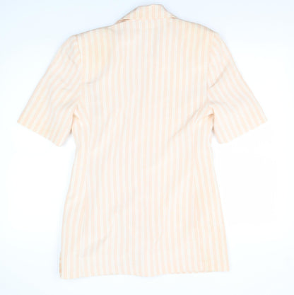 Marks and Spencer Women's Beige Striped Blazer UK 10