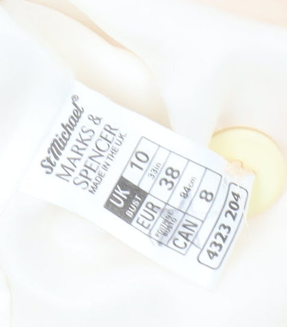 Marks and Spencer Women's Beige Striped Blazer UK 10