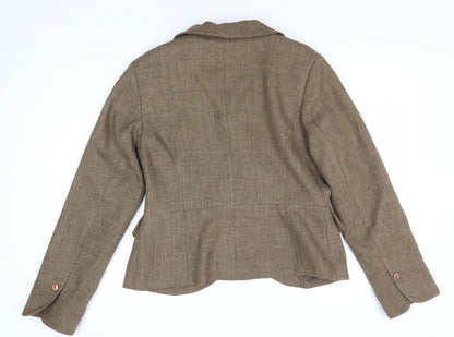 H&M Women's Brown Tweed Blazer, Size 12, Business Style