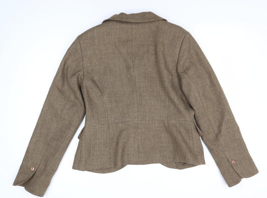 H&M Women's Brown Tweed Blazer, Size 12, Business Style