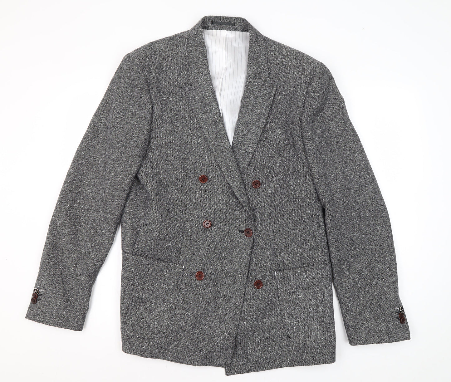 Mens UK Size L River Island Regular Grey Suit Jacket