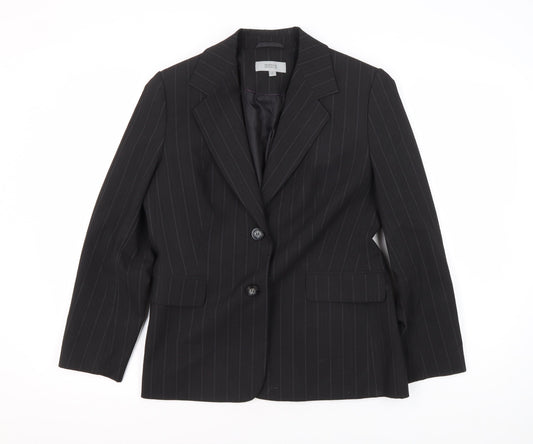 Marks and Spencer Women's Black Pinstripe Suit Jacket Size 14