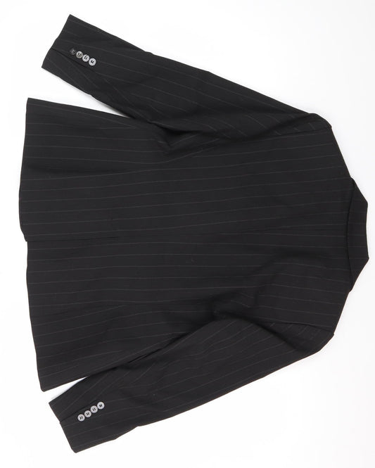 Marks and Spencer Women's Black Pinstripe Suit Jacket Size 14