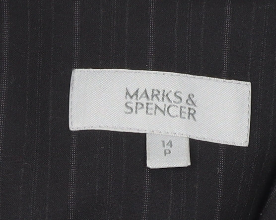 Marks and Spencer Women's Black Pinstripe Suit Jacket Size 14