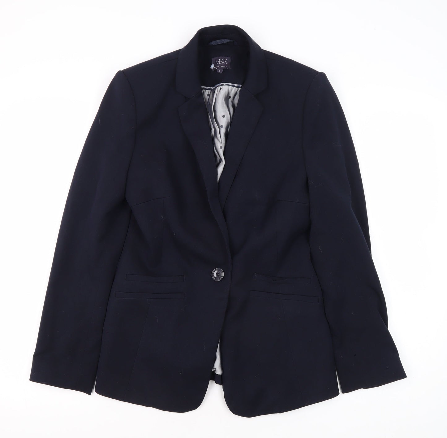 Marks and Spencer Women's Blue Blazer Regular Fit Size 6