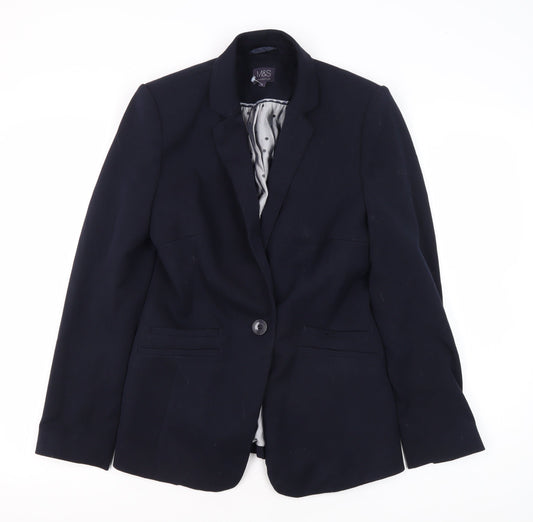Marks and Spencer Women's Blue Blazer Regular Fit Size 6