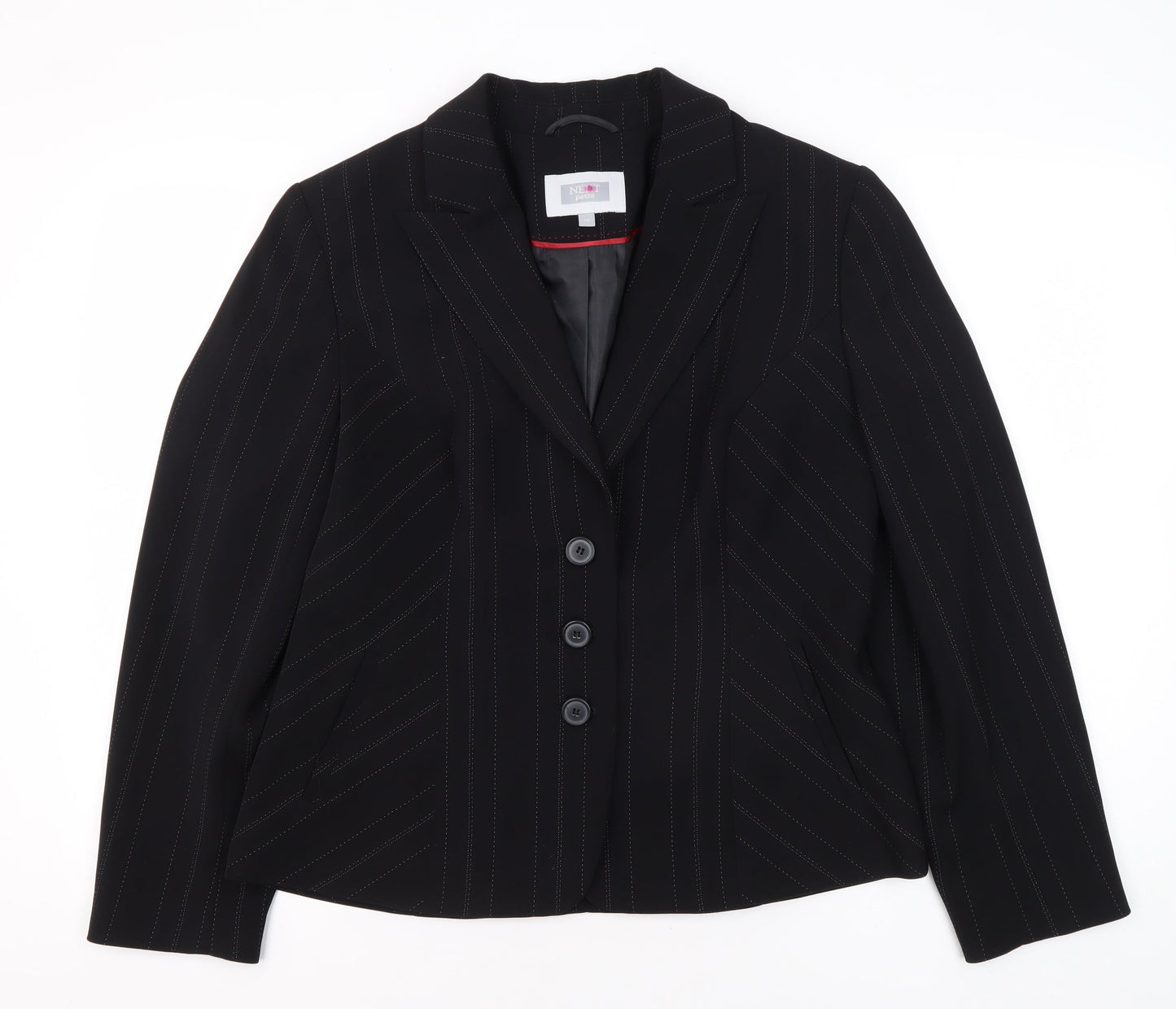 Next Women's Black Pinstripe Suit Jacket, Size 14