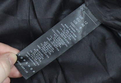 Topshop Women's Black Pinstripe Blazer Size 12