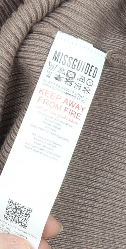 Missguided Women's Beige Bodycon Midi Dress Size 12