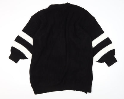 Womens UK Size 8 LTS Black Cardigan Jumper