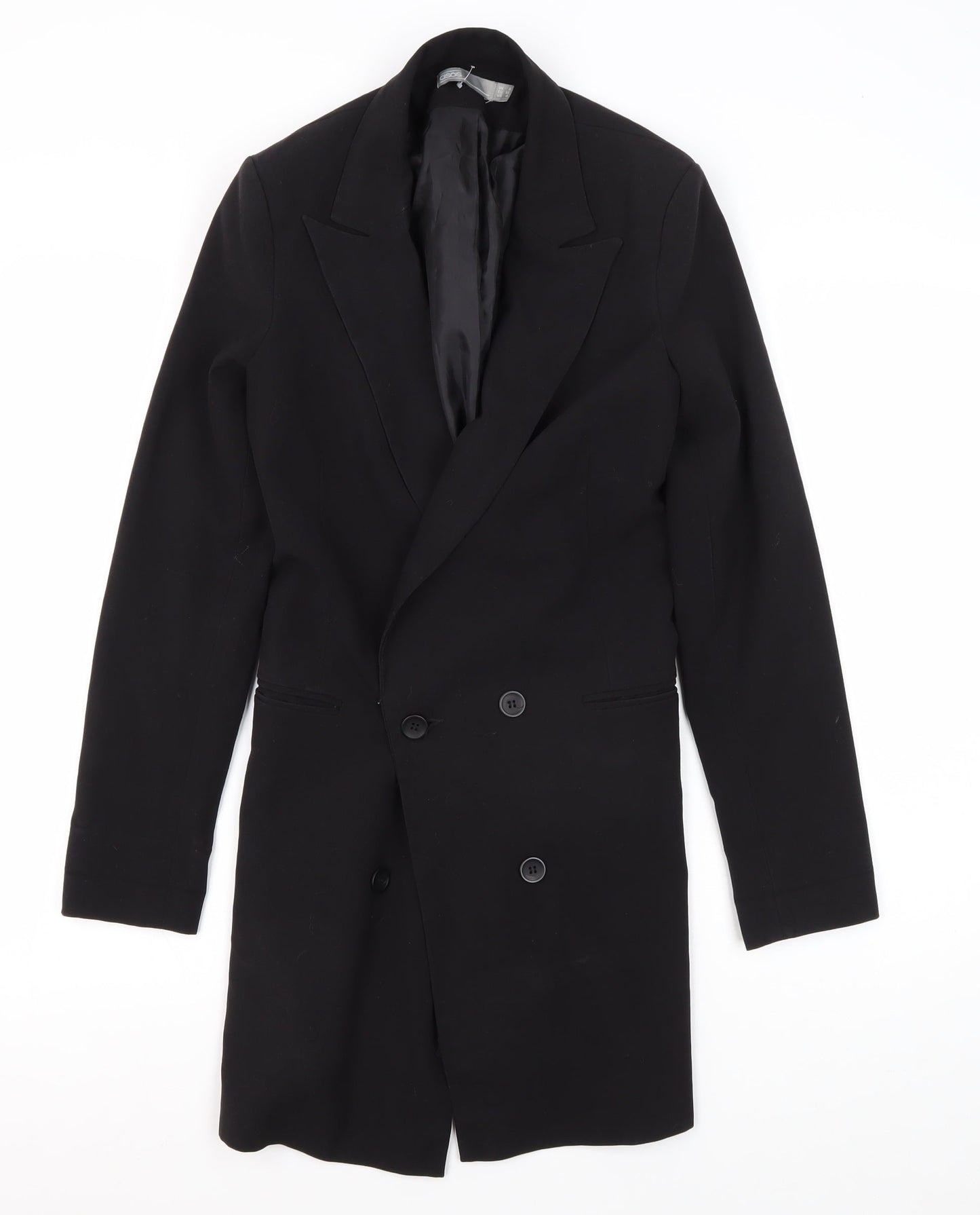 Womens UK Size 8 ASOS Black Overcoat