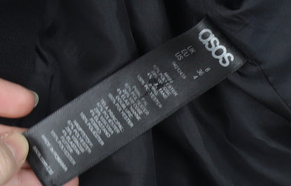 Womens UK Size 8 ASOS Black Overcoat