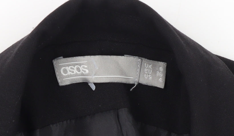 Womens UK Size 8 ASOS Black Overcoat