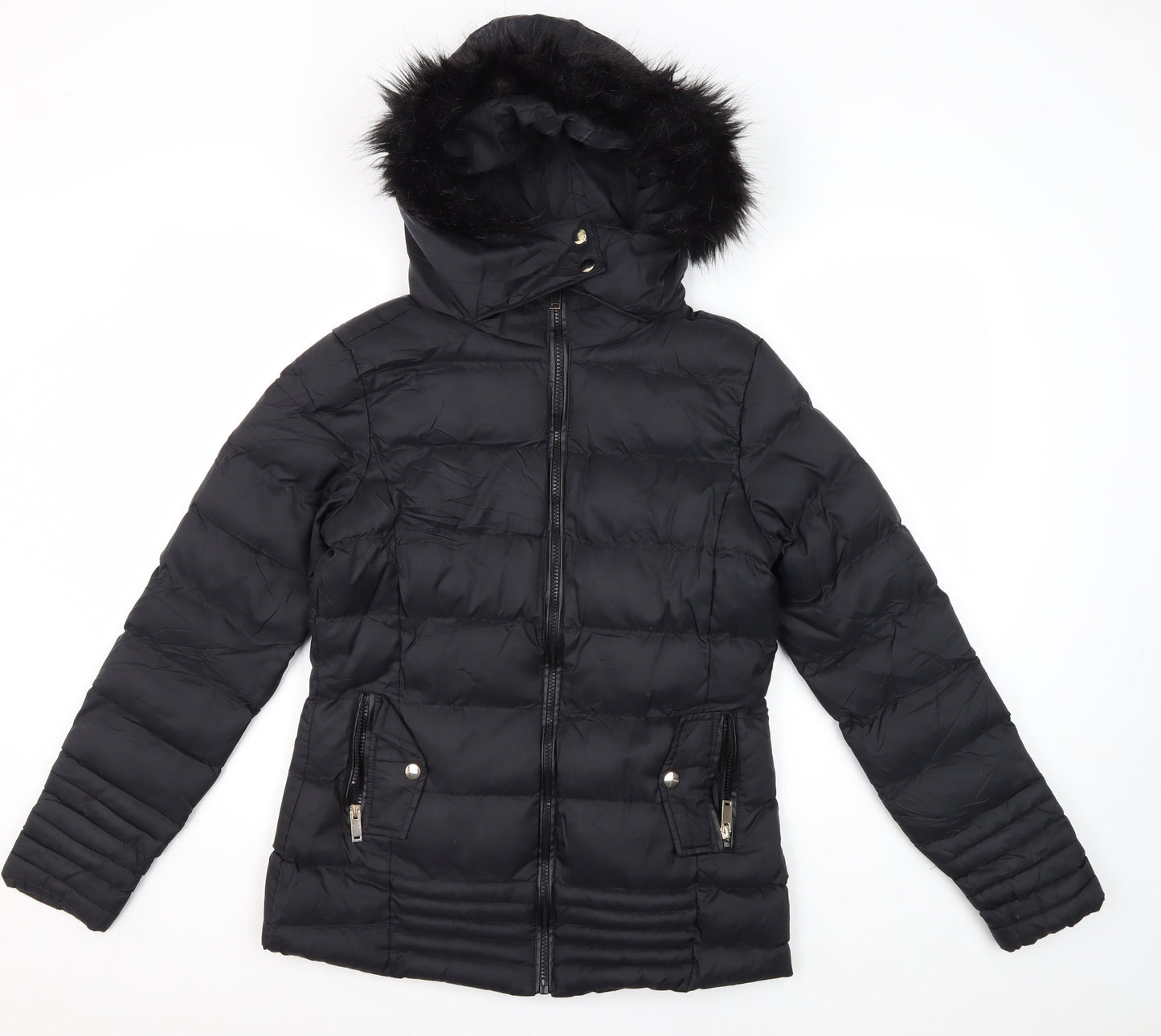 Womens UK Size 8 Brave Soul Black Puffer Jacket