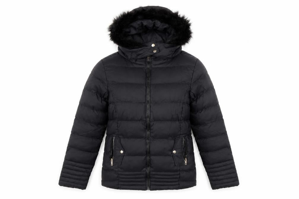 Womens UK Size 8 Brave Soul Black Puffer Jacket