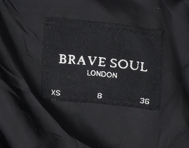 Womens UK Size 8 Brave Soul Black Puffer Jacket