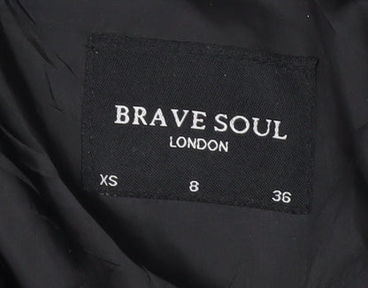 Womens UK Size 8 Brave Soul Black Puffer Jacket