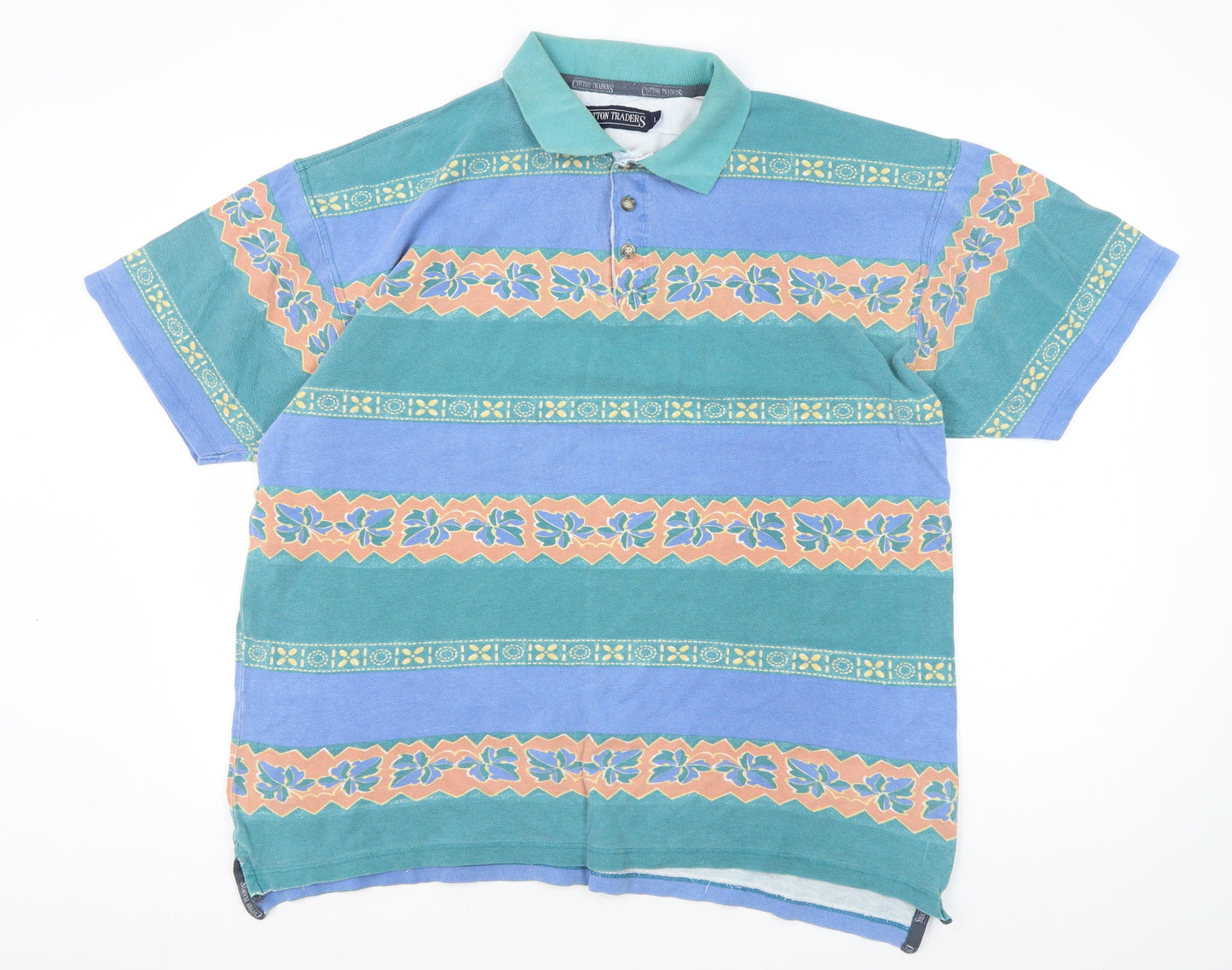 Cotton Traders Men's Multicoloured Floral Polo L