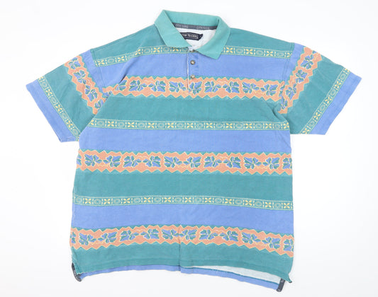 Cotton Traders Men's Multicoloured Floral Polo L
