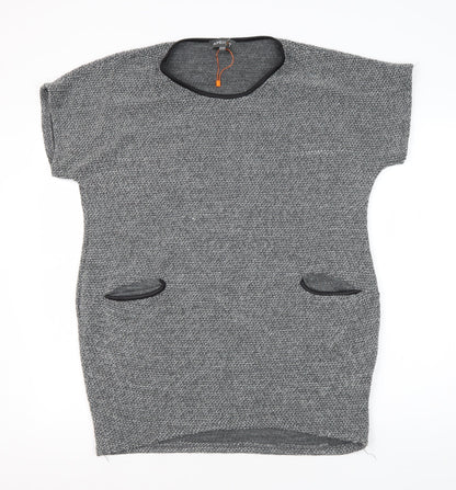 Apricot Women's Grey Knit Tunic Jumper, S