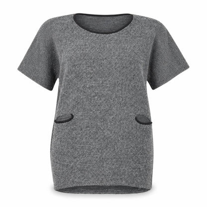 Womens UK Size S Apricot Grey Tunic Jumper