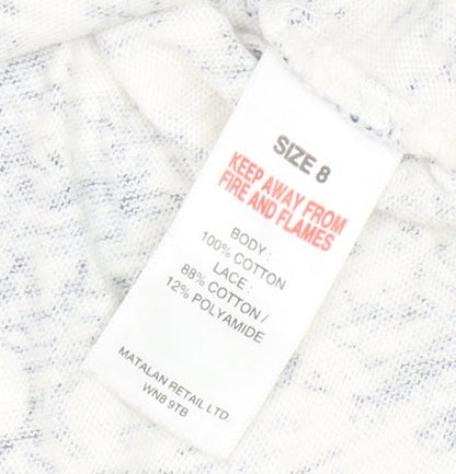 Matalan Women's White Lace Floral Blouse Size 8