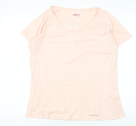 Craghoppers Women's Pink T-Shirt UK 12 Moisture Wicking