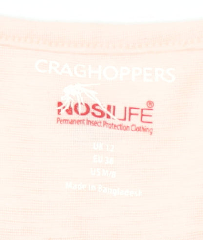 Craghoppers Women's Pink T-Shirt UK 12 Moisture Wicking