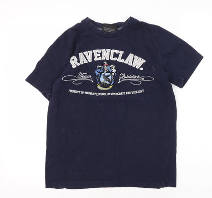 Unisex Adults UK Size XS Harry Potter Blue Basic T-Shirt
