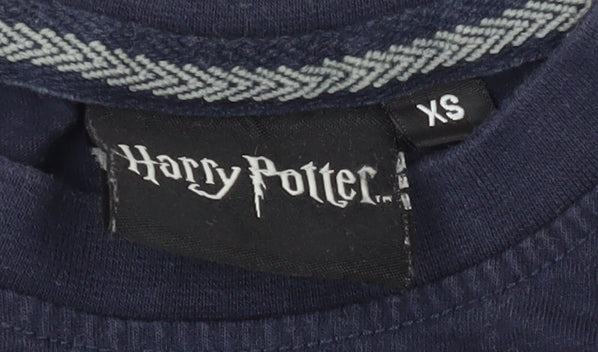 Unisex Adults UK Size XS Harry Potter Blue Basic T-Shirt