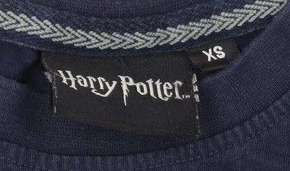 Unisex Adults UK Size XS Harry Potter Blue Basic T-Shirt