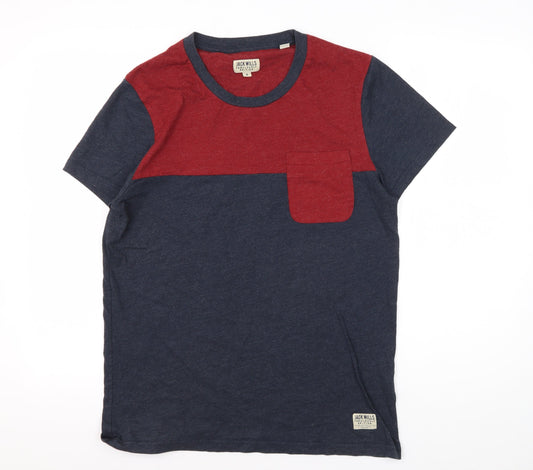 Jack Wills Men’s Colourblock T-Shirt, M, Multicoloured
