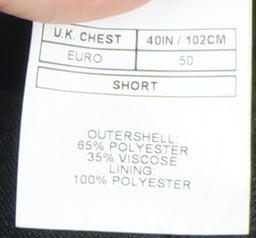 Mens UK Size 40 Moss Regular Black Suit Jacket